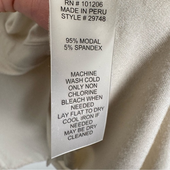 Soft Surroundings 3/4 Sleeve Jersey Knit Tunic Ivory Size Medium - Picture 9 of 11